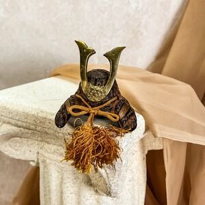 Vintage Japanese Brass and Cast Iron Armor Helmet with‎ Tassel